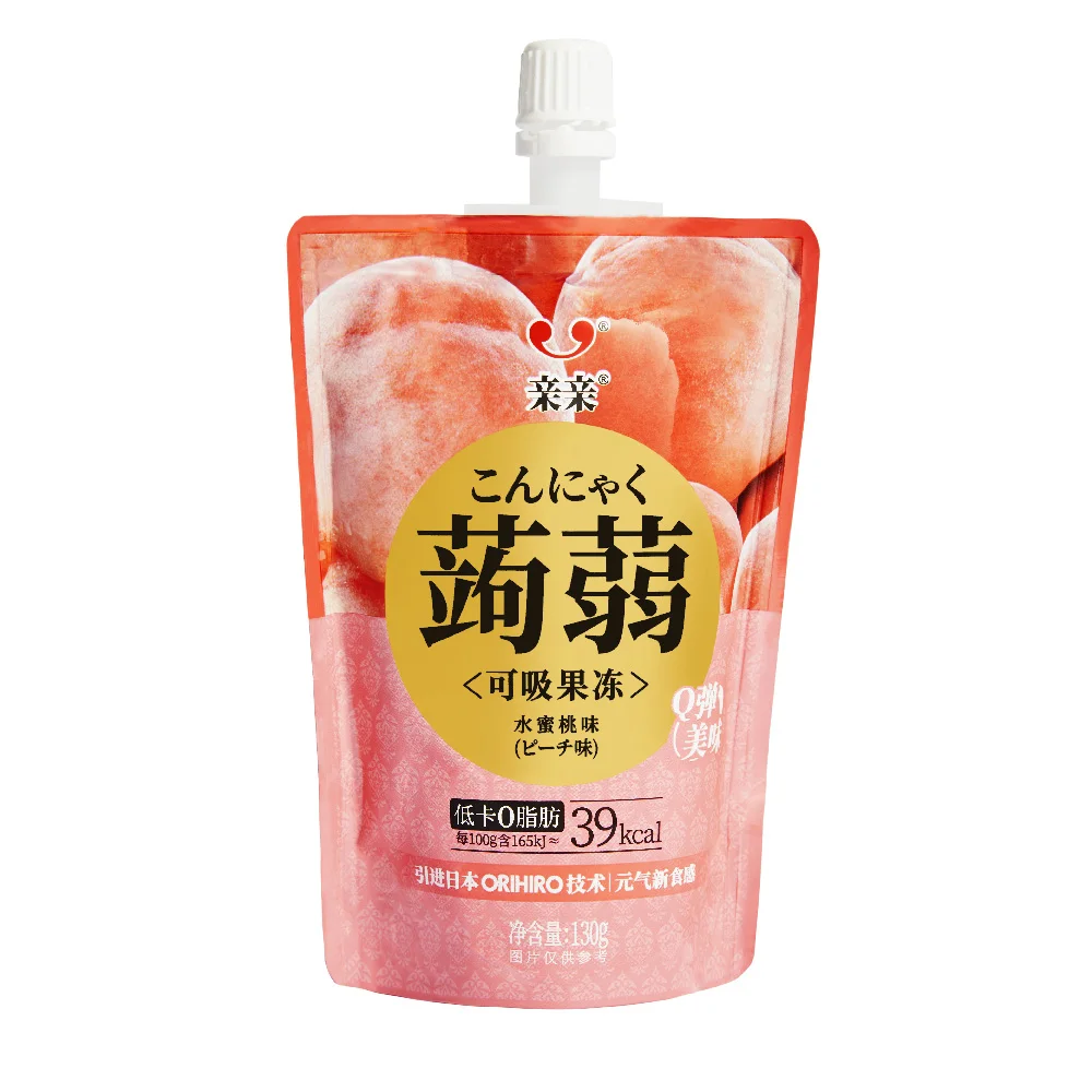 Konjac Jelly Drink Peach Flavor 130g Fat Free/ Q-Bomb/ No Preservative /Halal /Low Calories Jelly