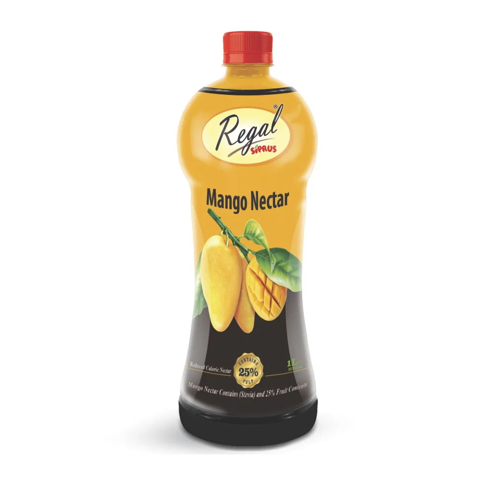 High Quality MANGO NECTOR WITH REAL PULP REGAL SIPRUS PET BOTTLES 12X1 LITRE Premium Packaging