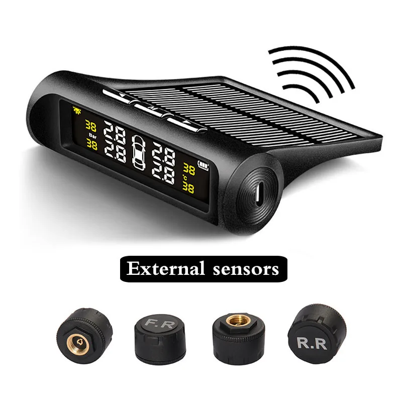 PA New Arrival Auto Car Dual Power Solar Wireless external TPMS sensor