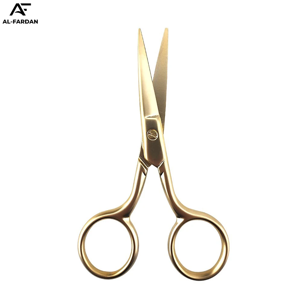 OEM Accepted Japanese Stainless Steel 24K Gold Plated Color Eyebrow Trimming Cuticle Scissors Beauty Care Eyelash Scissors