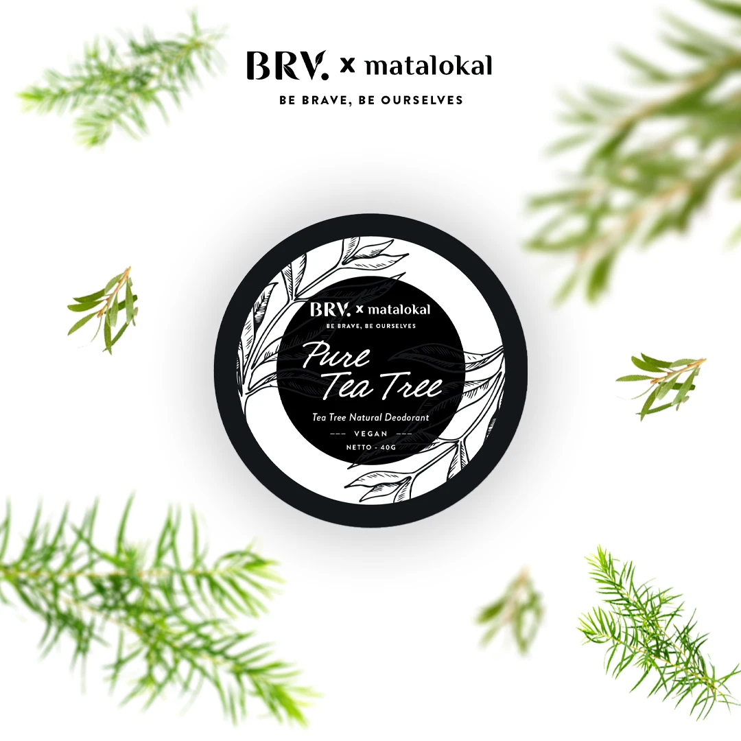 Натуральный дезодорант веганский бальзам BRV сделанный в Бали с Чайным Деревом чистое эфирное масло без алюминия парабенов пищевой соды безопасное натуральное