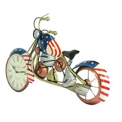 Newest US BIKE Amazon Hot Selling Custom Design Decorative Metal Vintage Design Antique Clock for Home Art WALL Decoration
