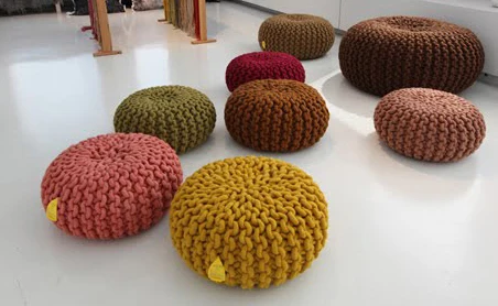 indian rope pouf knitted pouf