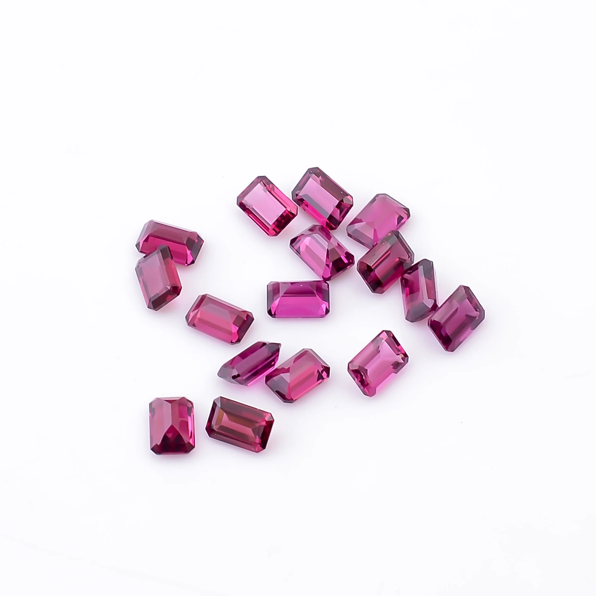 Garnet Bulk Gemstone Rhodolite Garnet Octagon Shape Step Cut Stone Natural Jewelry Making Rhodolite Garnet Emerald Cut Stone