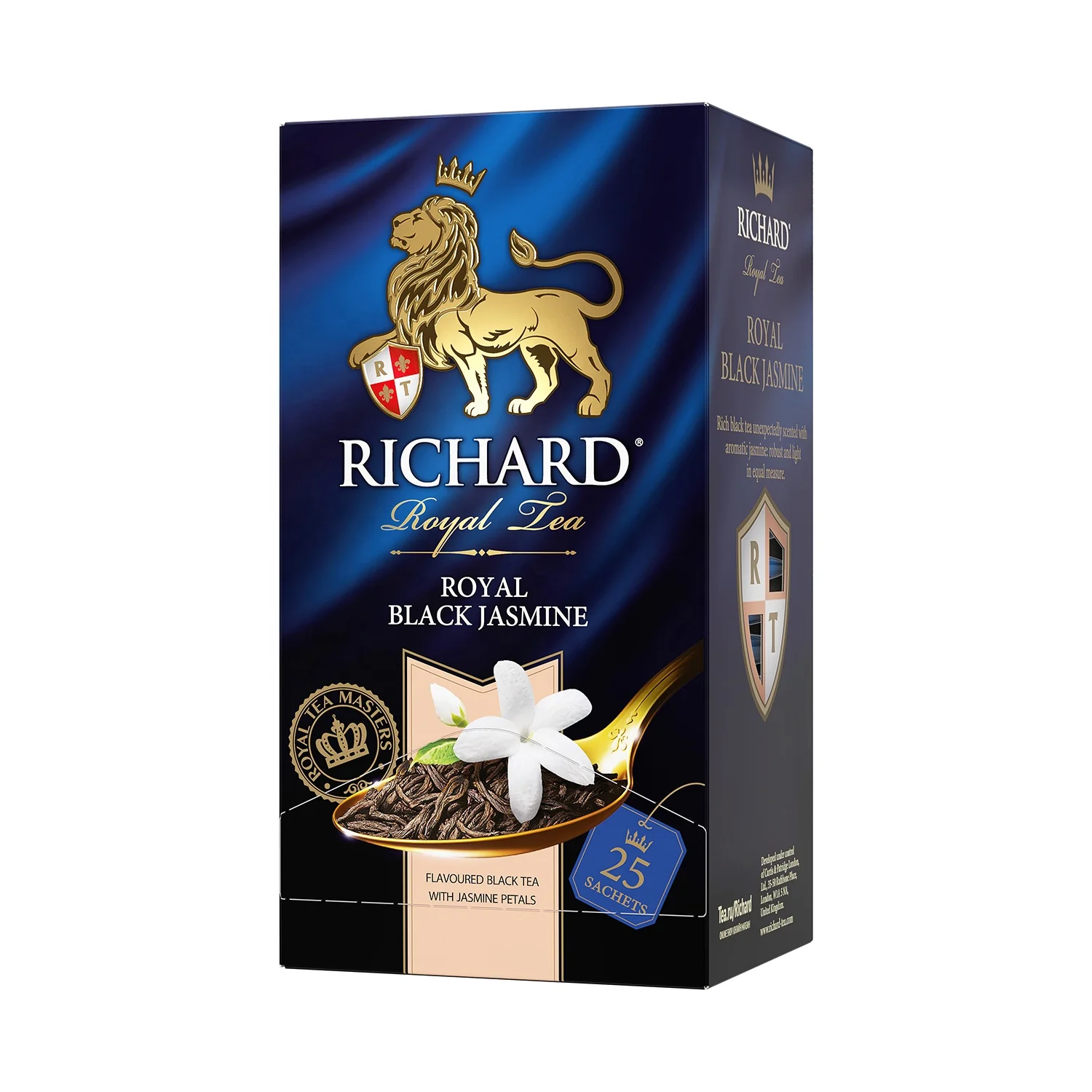 
 Чаепитий Королевский Черный жасмин, обычный чай неожиданно ароматизированный нежными цветочными лепестками, Новый классический, пакетики в саше, 25 шт.  