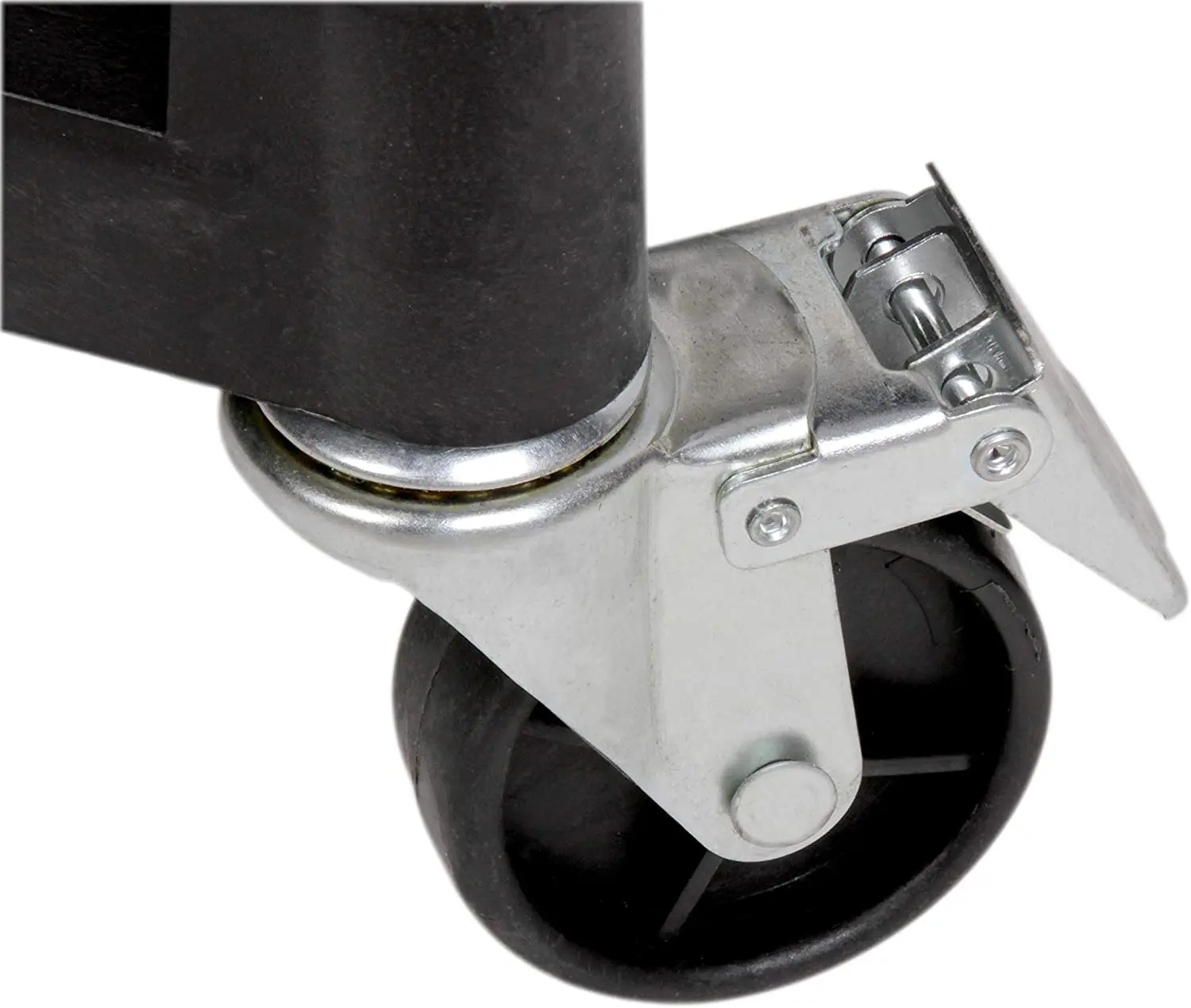 3-Shelf Black Utility Plastic Cart with Wheels Kitchen Island Trolley Serving Cart Foodservice Restaurant Cleaning