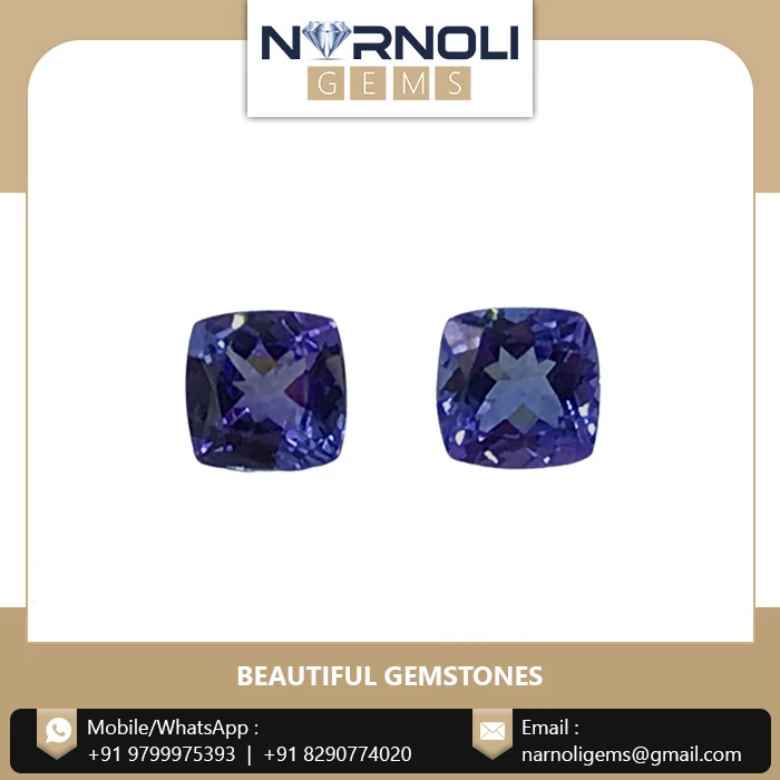 Wholesale Price Tanzanite Faceted Cushion Shape Gemstone Jewelry Making