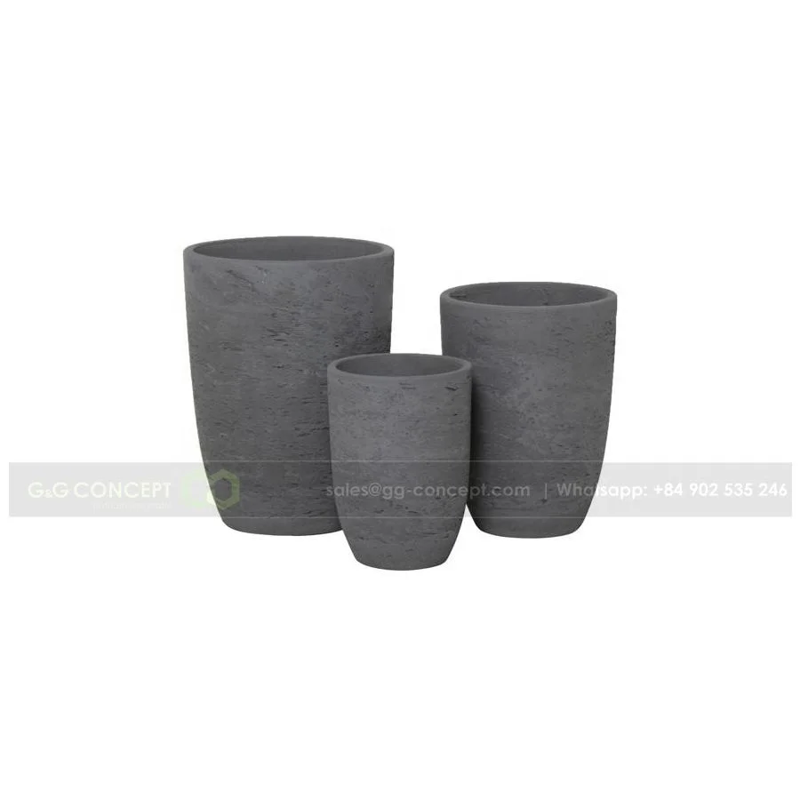 Round Light Cement Pot S3/ Grey Round Cement Pots/ Manufacturer Of Cheap Cement Plant Pot