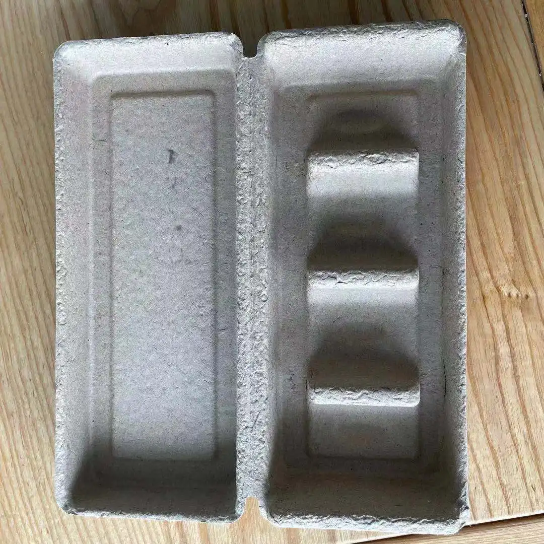 Custom recycle materials sustianable packaging clamshell box modern pulp box glass bottle outer box