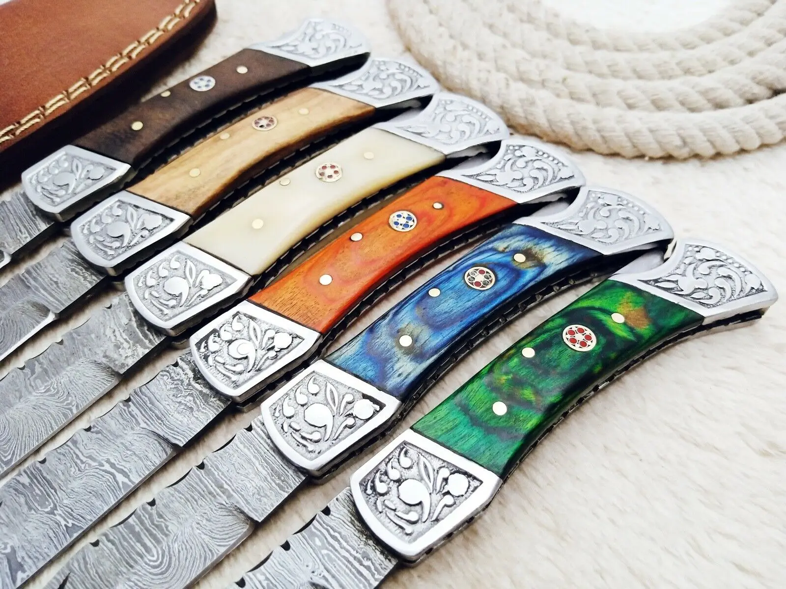 2021 Hot Selling High Hardness Wild Survival Multi Function Damascus Blade folding knife pocket knives