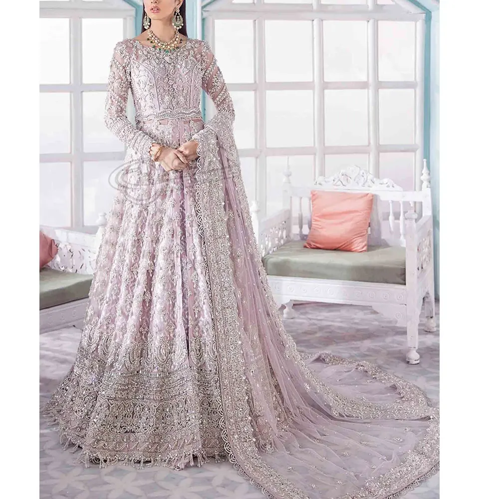 Heavy Embroidered Floor Length Traditional Bridal Suit Dresses