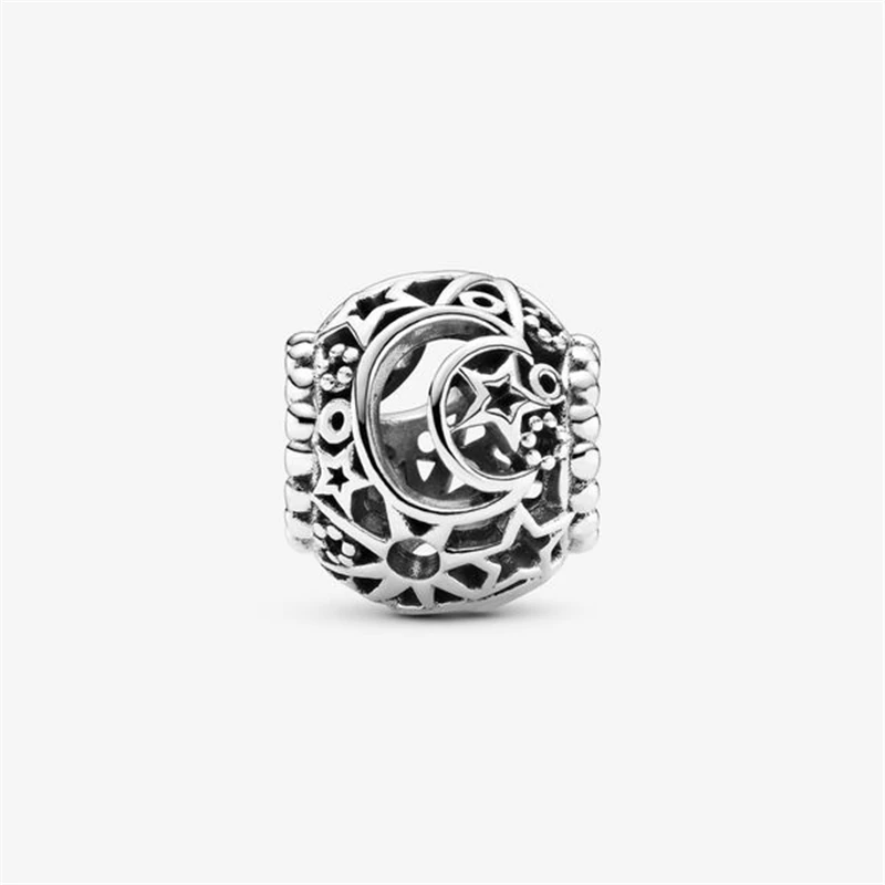 925 Sterling Silver Charm Star Moon Beads for Original Bracelets Exquisite Accessories