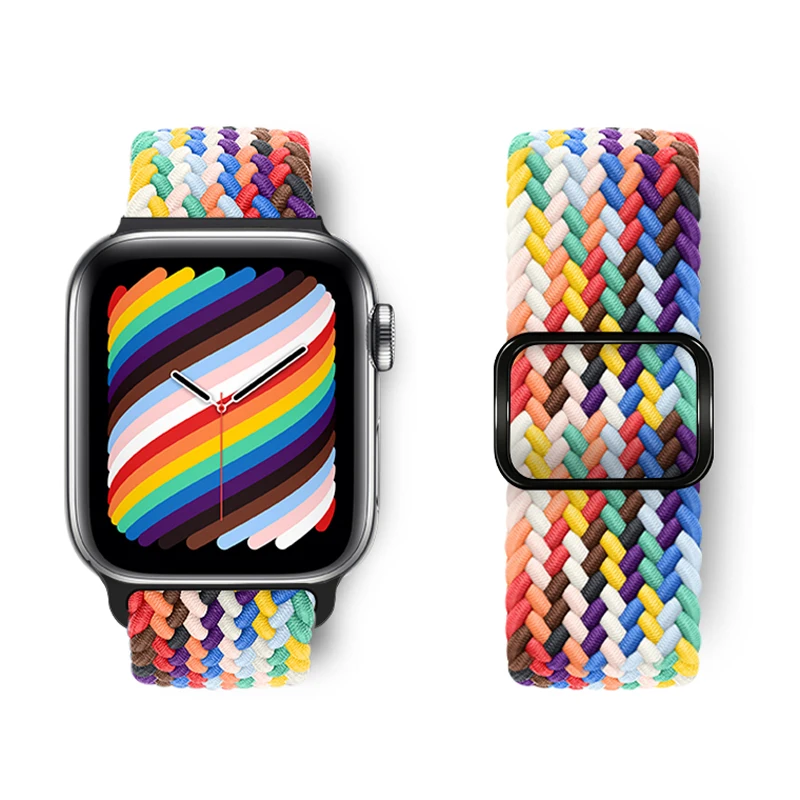 Горячая Распродажа новинка Iwatch регулируемые эластичные Solo Loop нейлон Correa умные часы ремешок подходит для Apple