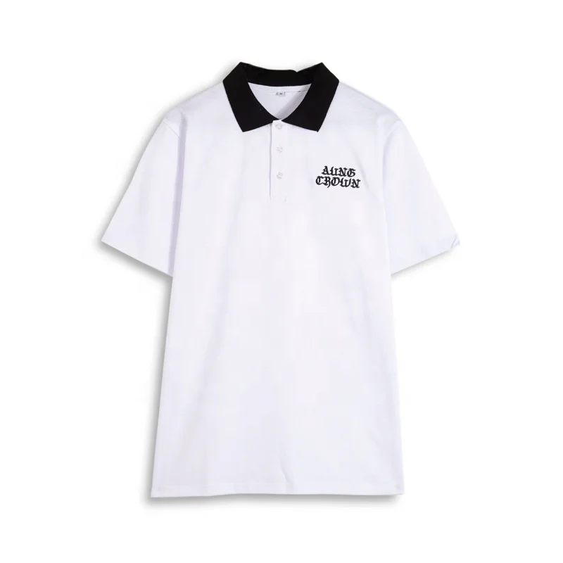 OEM wholesale custom logo golf polo blank black and white custom men polo shirt summer casual wear fashion wear