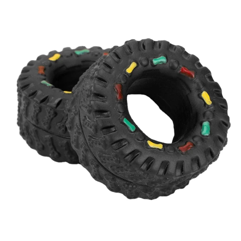 Bite Resistance Pet Chew Dog Toy Squeaky Rubber Tires shape Puppy Toys for Small Dogs Products for Pet Dog