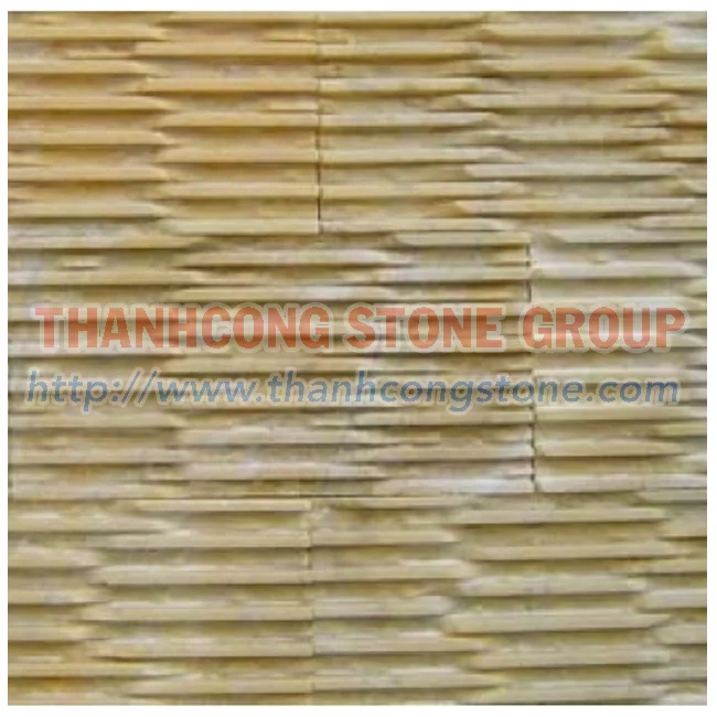 Viet Nam Company Offers Yellow Gold Line Combed Stone Cheap Price Natural Marble Outdoor Tile Dolomite Split Surface Finishing