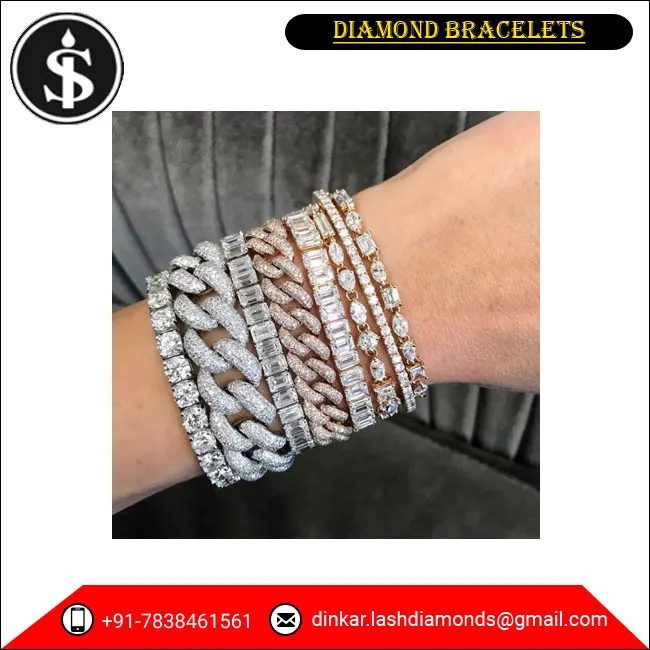 Прямая поставка с завода вечерние круглые браслеты натуральными бриллиантами для мирового покупателя