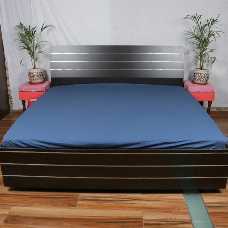 Royal Bedding Look Dark Bluish Pure Cotton Duvet Cover Bedsheet and Quilted Cover Cover HSGHGHD8996.