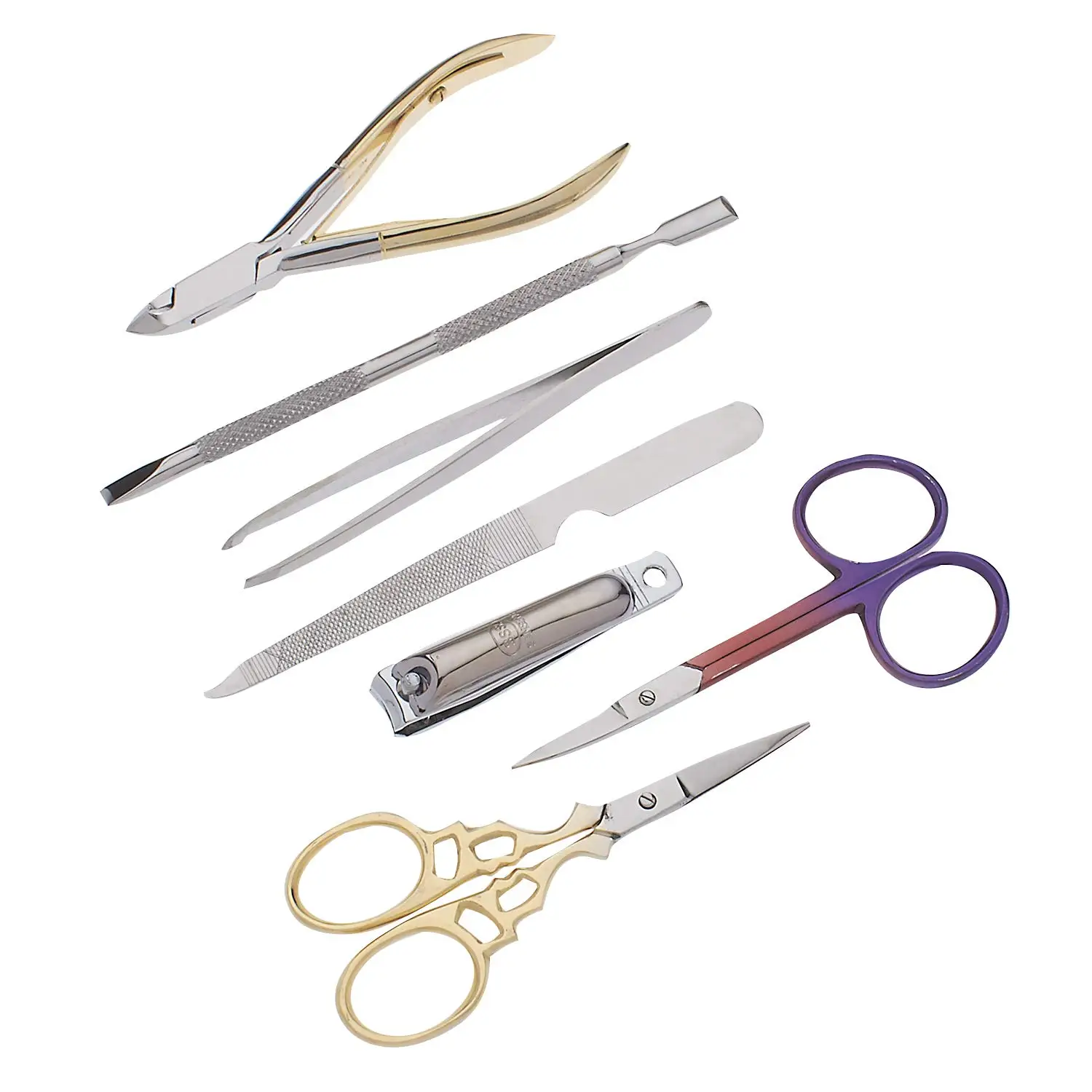 Nail Clipper Set Pedicure Set Nail Care Kit Stainless Steel for Adult Baby 7pcs Professional Finger Toe Red Bag Custom OEM Art