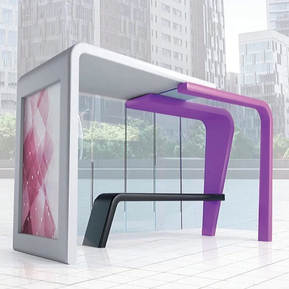 New Aluminium Bus Shelter with, Advertising MUPI Lightbox New Best High Quality 2022 Design