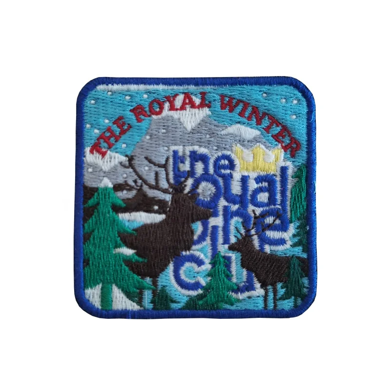 
hot sell on ETSY custom embroidery pine clue patch for jacket sew-on Embroidered logo patches for outerwear 