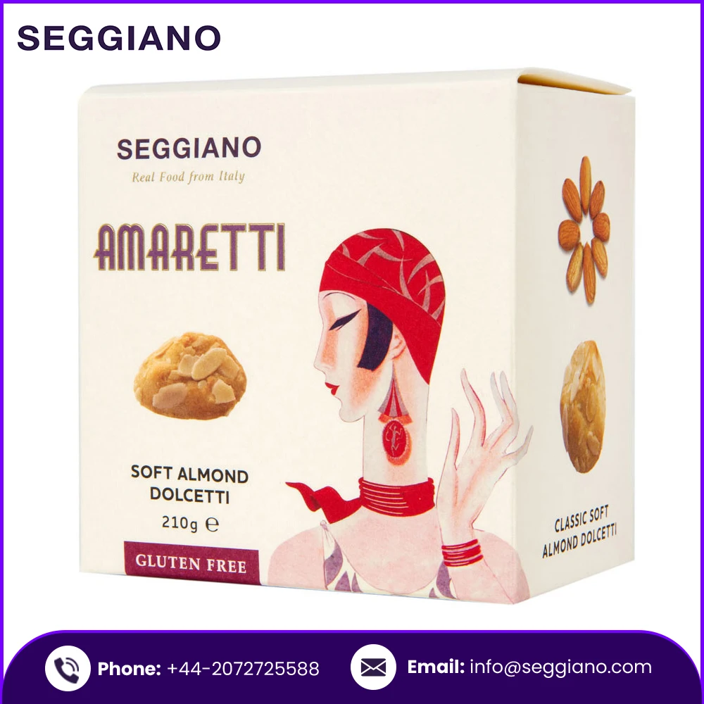Пищевые напитки выпечка печенье Seggiano Amaretti из мягкого миндаля 210 г