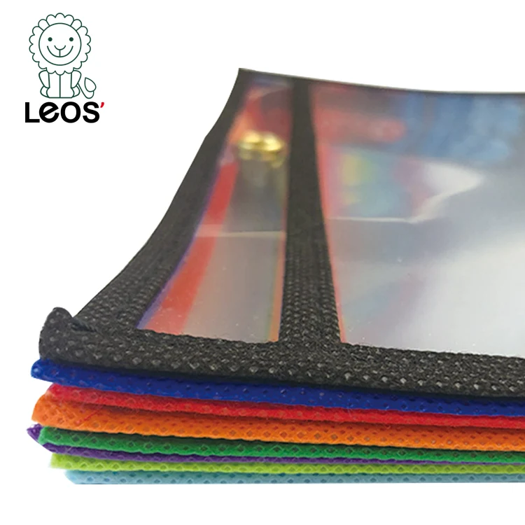 Пластиковые Многоразовые стираемые карманы разных цветов сухие рукава держатели для билета с неоновой прострочкой