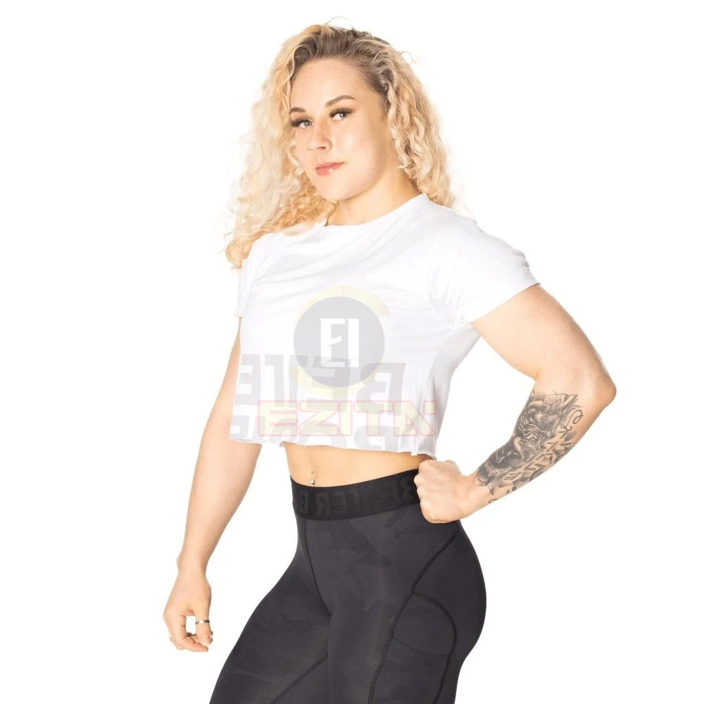 Укороченная белая футболка с изображением девушек лучшего тела Астория