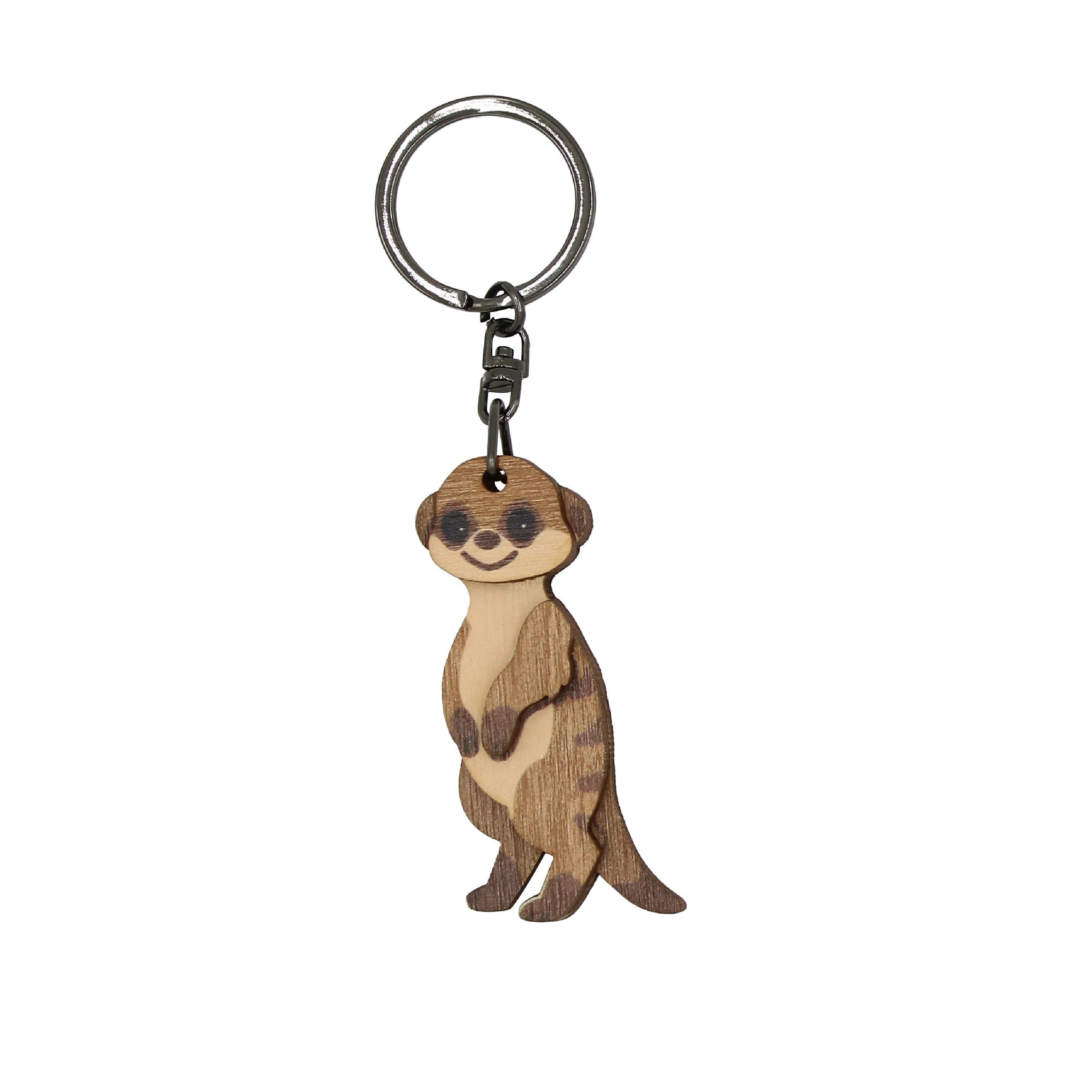Perfect Souvenir Gift Meerkat Cute Animal Wood Keychain Custom Wooden Souvenir