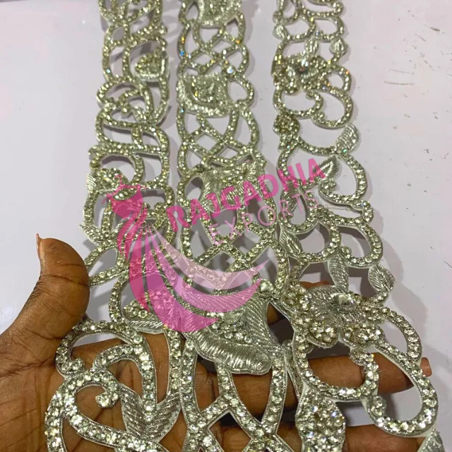 lot stock fancy decorative beaded mesh lace trimming for dresses