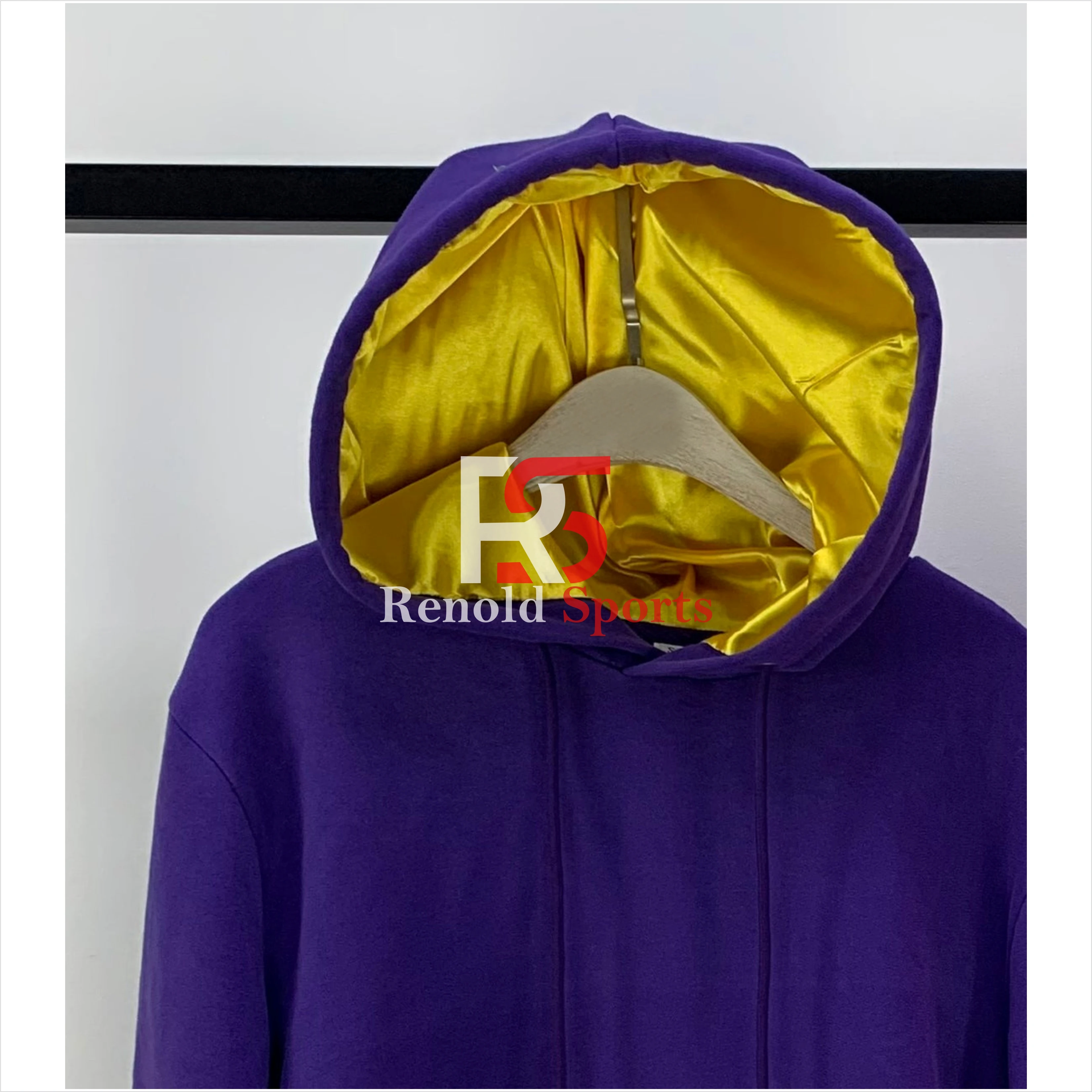 New fashion custom design pullover hoodie satin lined hoodie with logo by Renold Sports