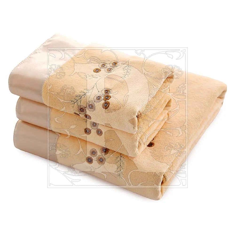 Luxury Custom Towel Logo Embroidery White Cotton hotel Bath Towel Sets