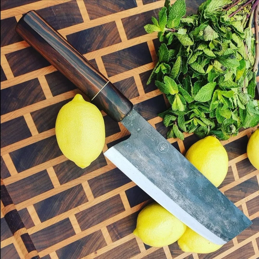 OEM Japanese Handmade Kitchen Knife With Wood Handles Carbon Steel Knives