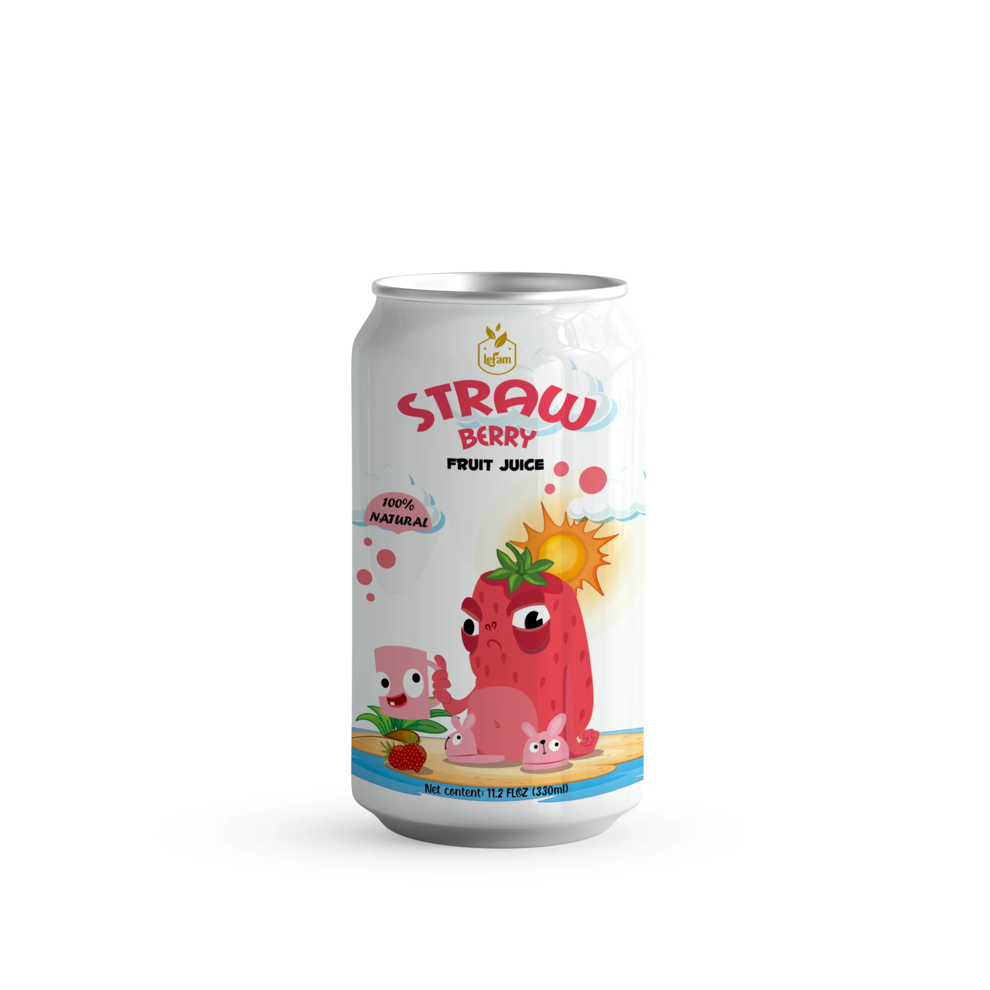 Strawberry Fruit Juice High Quality 330ml OEM Canned Juice Aluminum Can Original natural Vietnam LEFAM