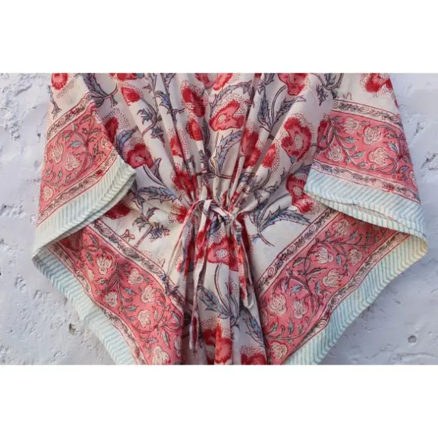 Caftan Woman Free Size Indian Hand Block & Floral Printed Cotton Woman Pario Tunics Maxi Gown Dress