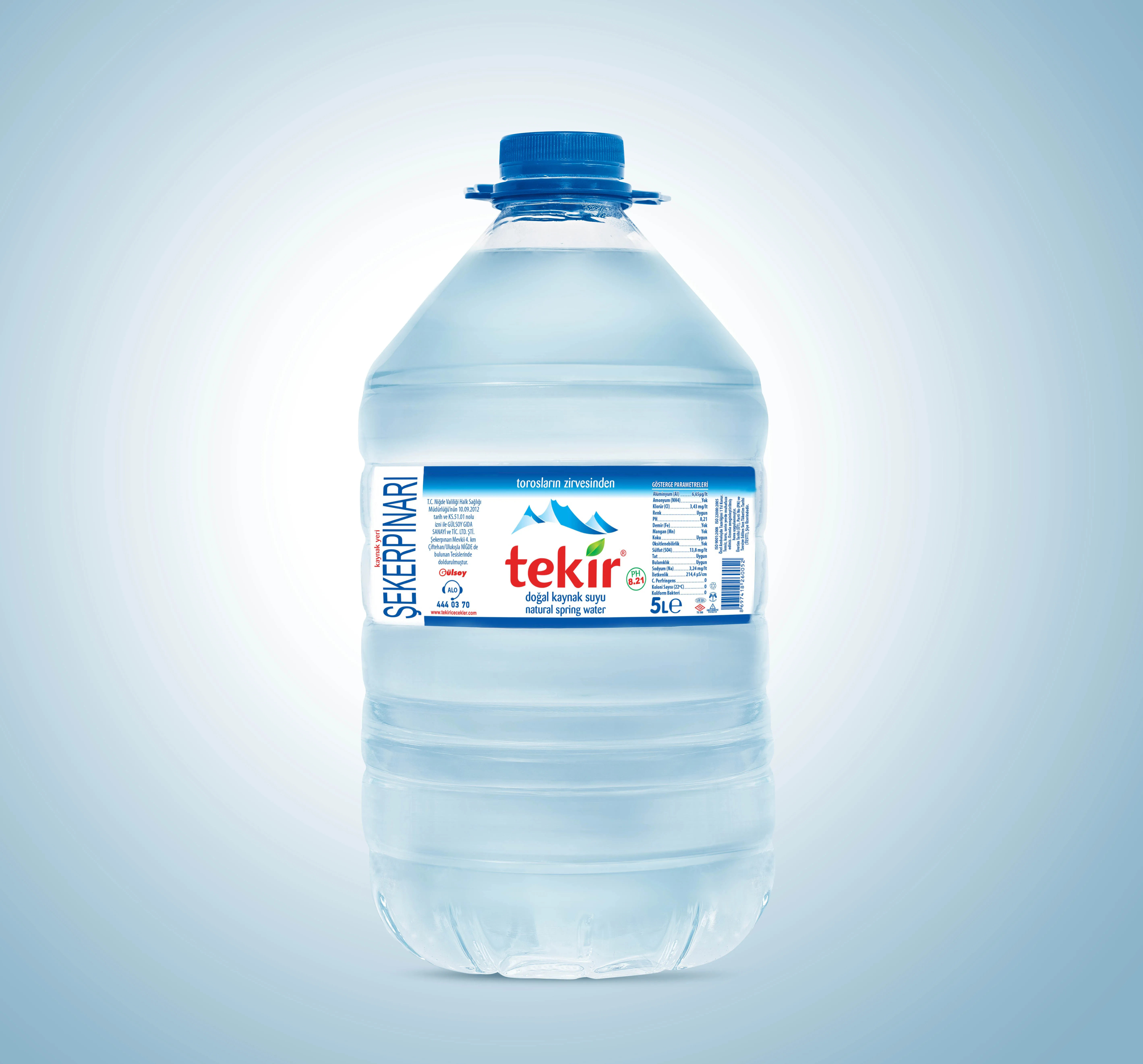 Plastic and Glass Bottled Natural Alkaline Mountain Spring Water, high pH, low sodium