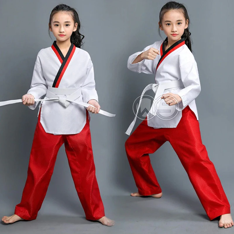 Kids Karate uniform Professional Karate kyoku-shin Suit Kimono Karate Gi Uniforms RED BLUE Taekwondo  Training Clothes With Belt