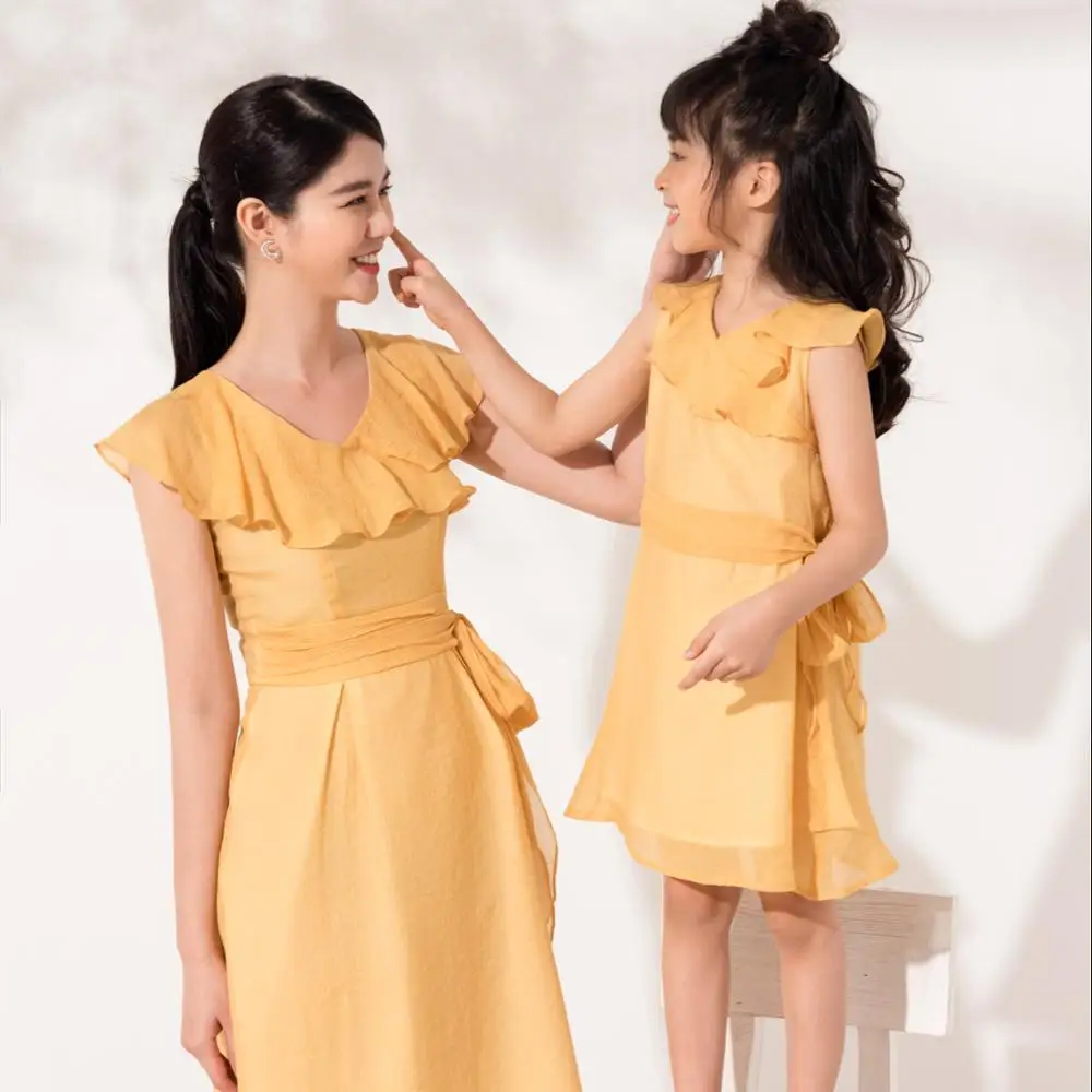 Mommy and me matching Fashion Dress V - neck Made in Vietnam Best Quality Wholesale price -  LV10