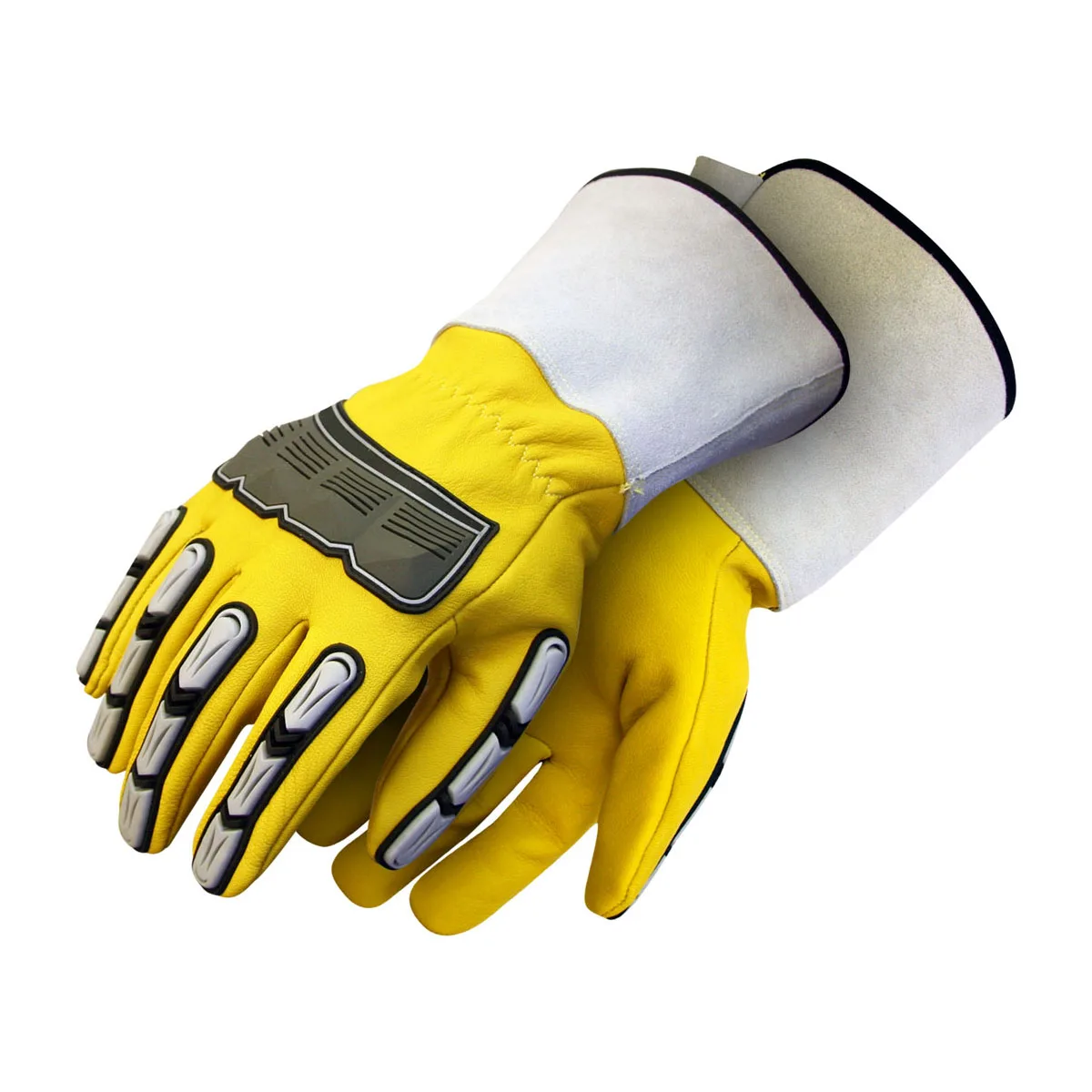 Custom Anti Slip Cut Resistant Anti-vibration TPR Leather Mechanic Safety Work Impact Gloves