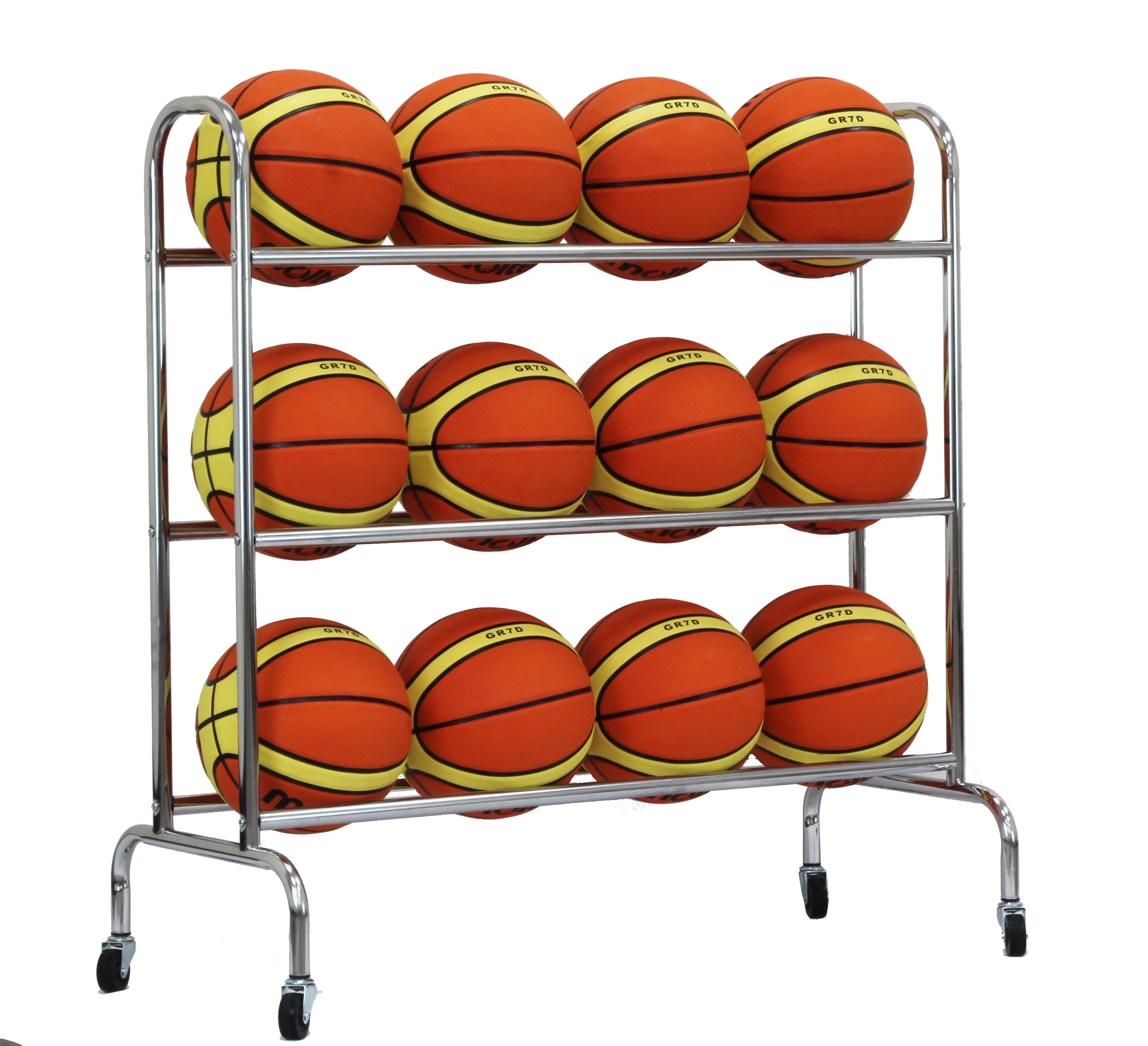 
OEM Custom capacity available metal frame sports portable ball cage foldable folding football storage cart for 