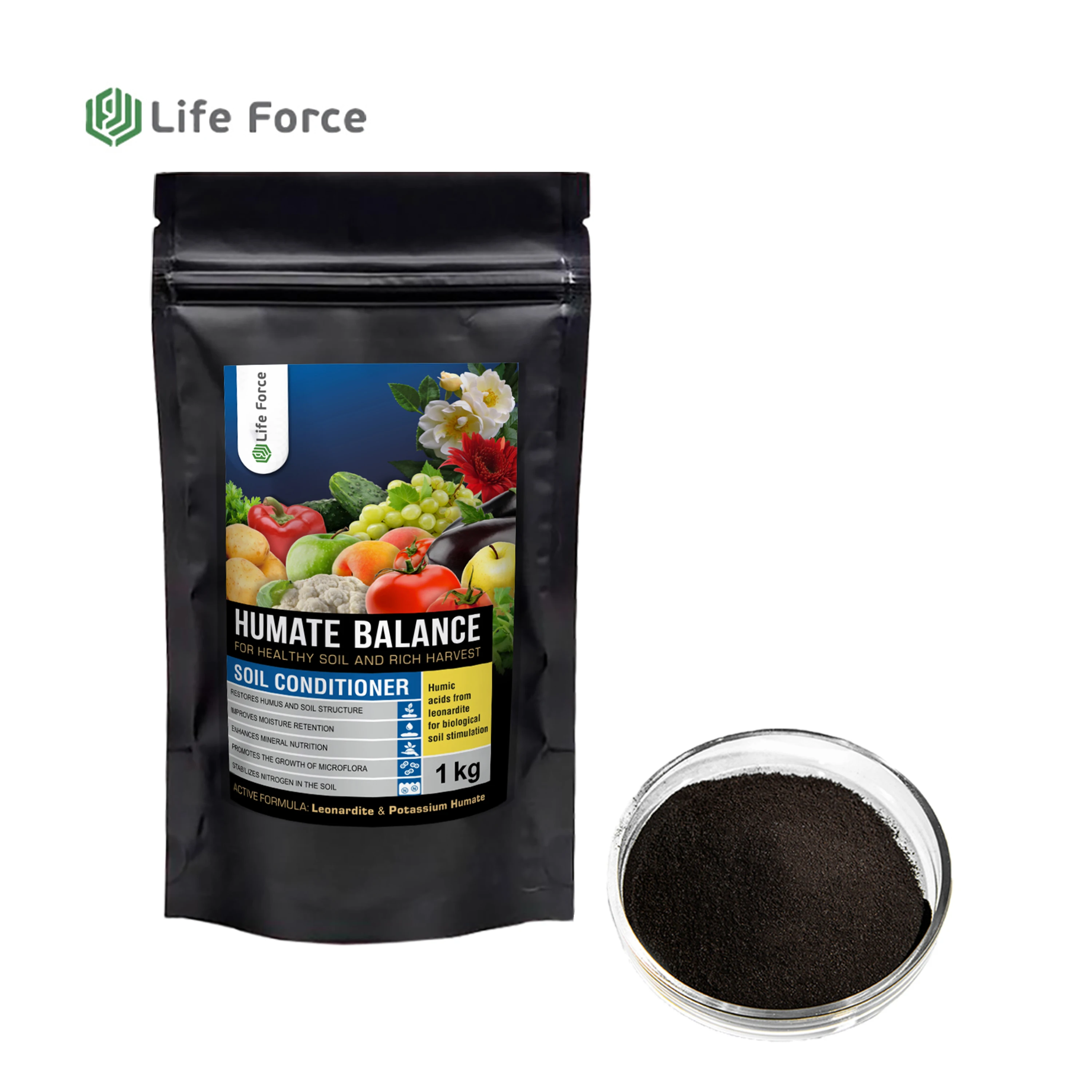 Humate Balance Soil Conditioner - Organic Humic Acid Life Force SCS 202  & Fertilizer For Agriculture & Organic Crop Production