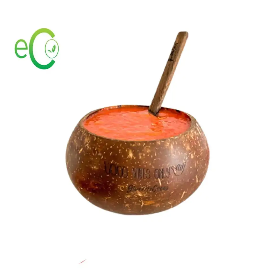 100% Reusable  Coconut Shell Coffee Cup With Engrave Laser Logo For Using at Home, Hotel, Restaurant, Resort, Coffee Shop
