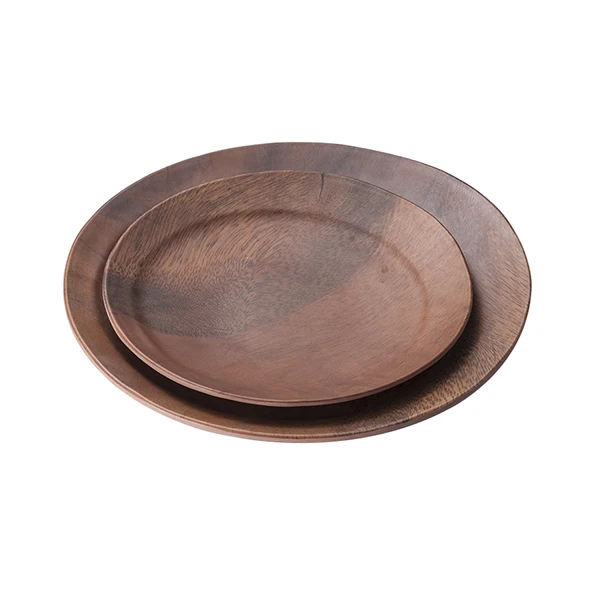 8 Inch Round Melamine Wood Platos Dishes Dinner Plates Sets Dinnerware Plastic Charger Plates