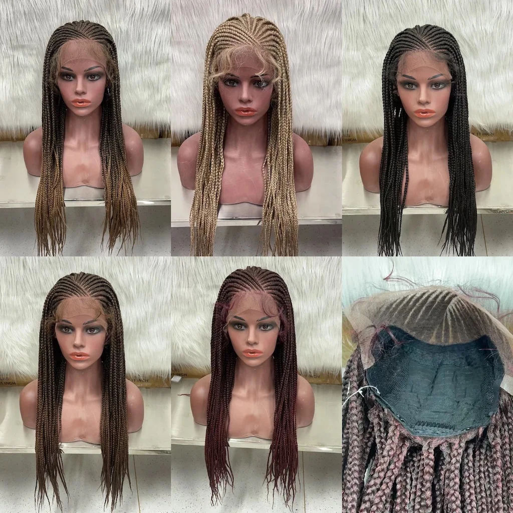 New Product Braid Full Lace Jumbo Cornrow Braided For Black Woman Wig