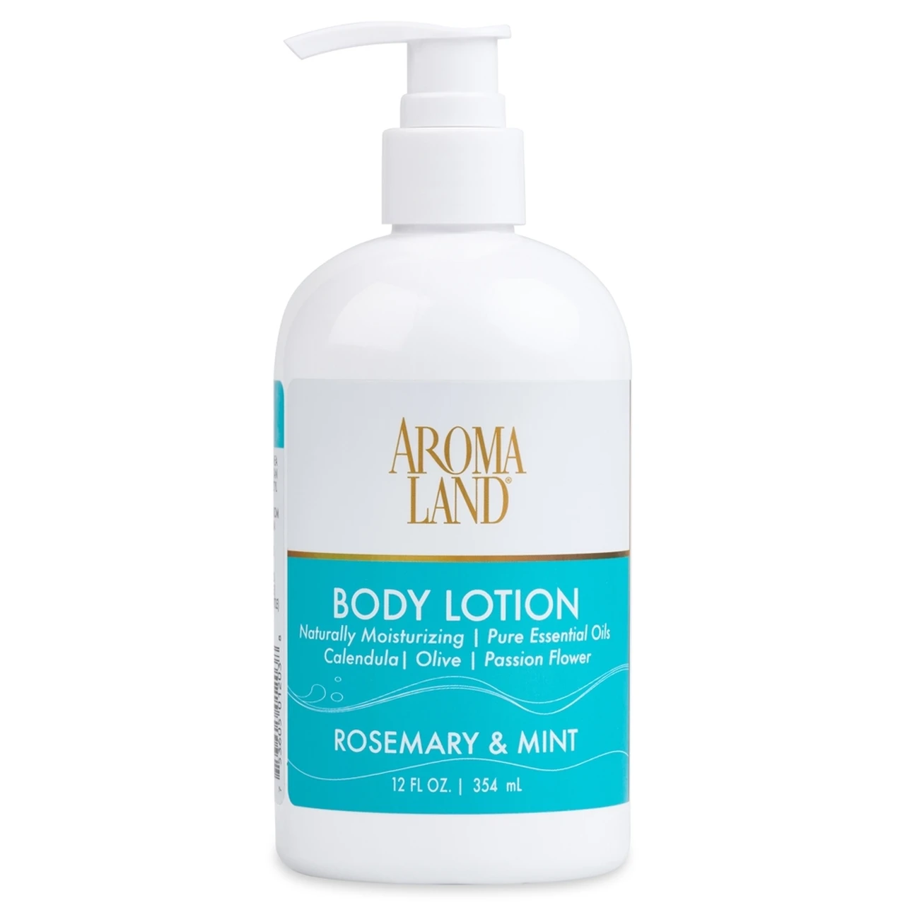 AROMALAND NATURAL HAND & BODY LOTION WITH ESSENTIAL OILS - ROSEMARY & MINT  -12 OZ