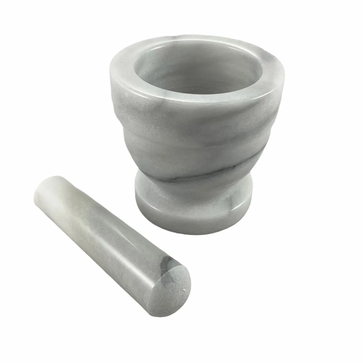 Taiwan Natural White Marble  Stone Mortar and Pestle Set