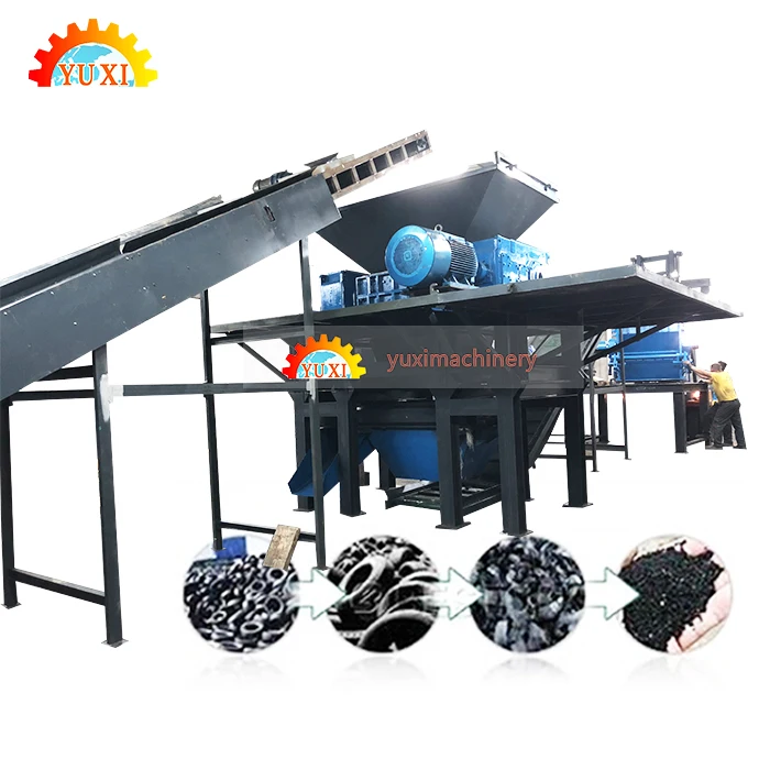 Wastt Crumb Rubber Tyre Recycling Machine Price Otr Tire Shredding Reccyling Equipment