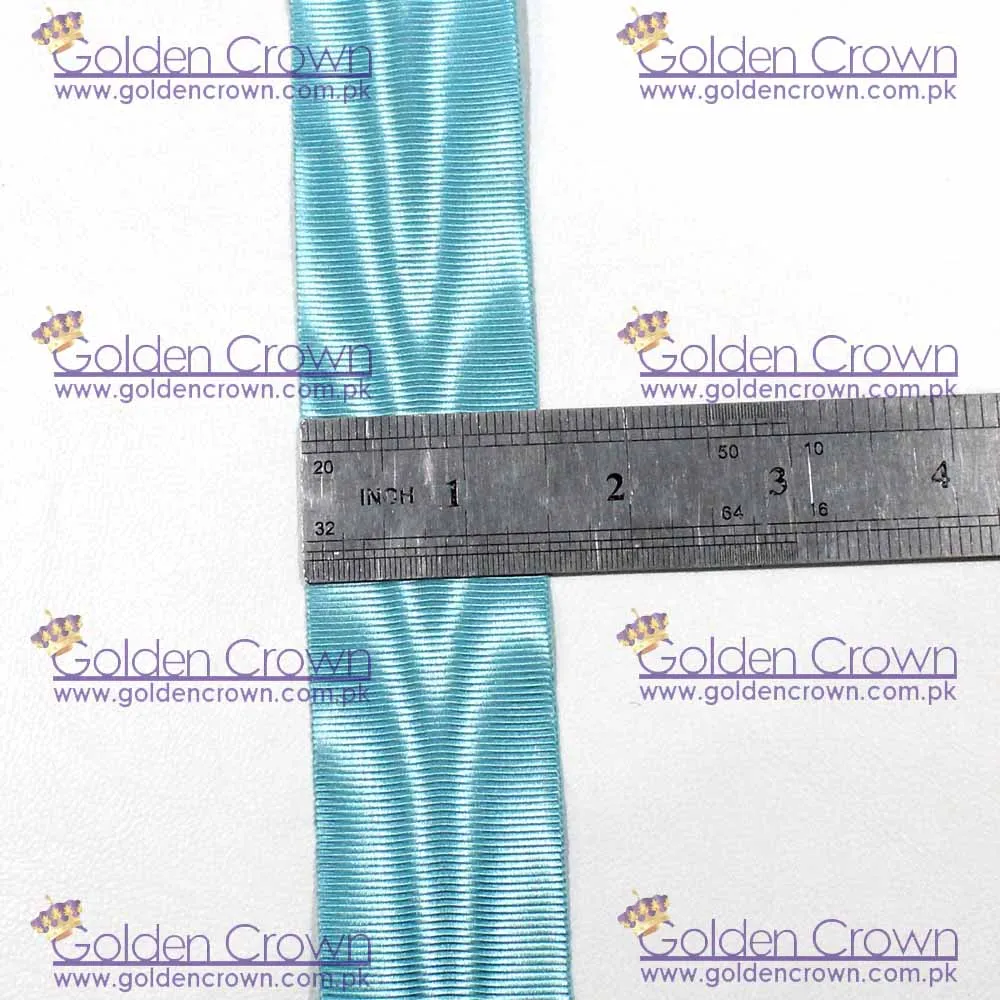 High Quality Custom Masonic Regalia Moire Medal Ribbon Sky Blue Supplier / best masonic ribbon