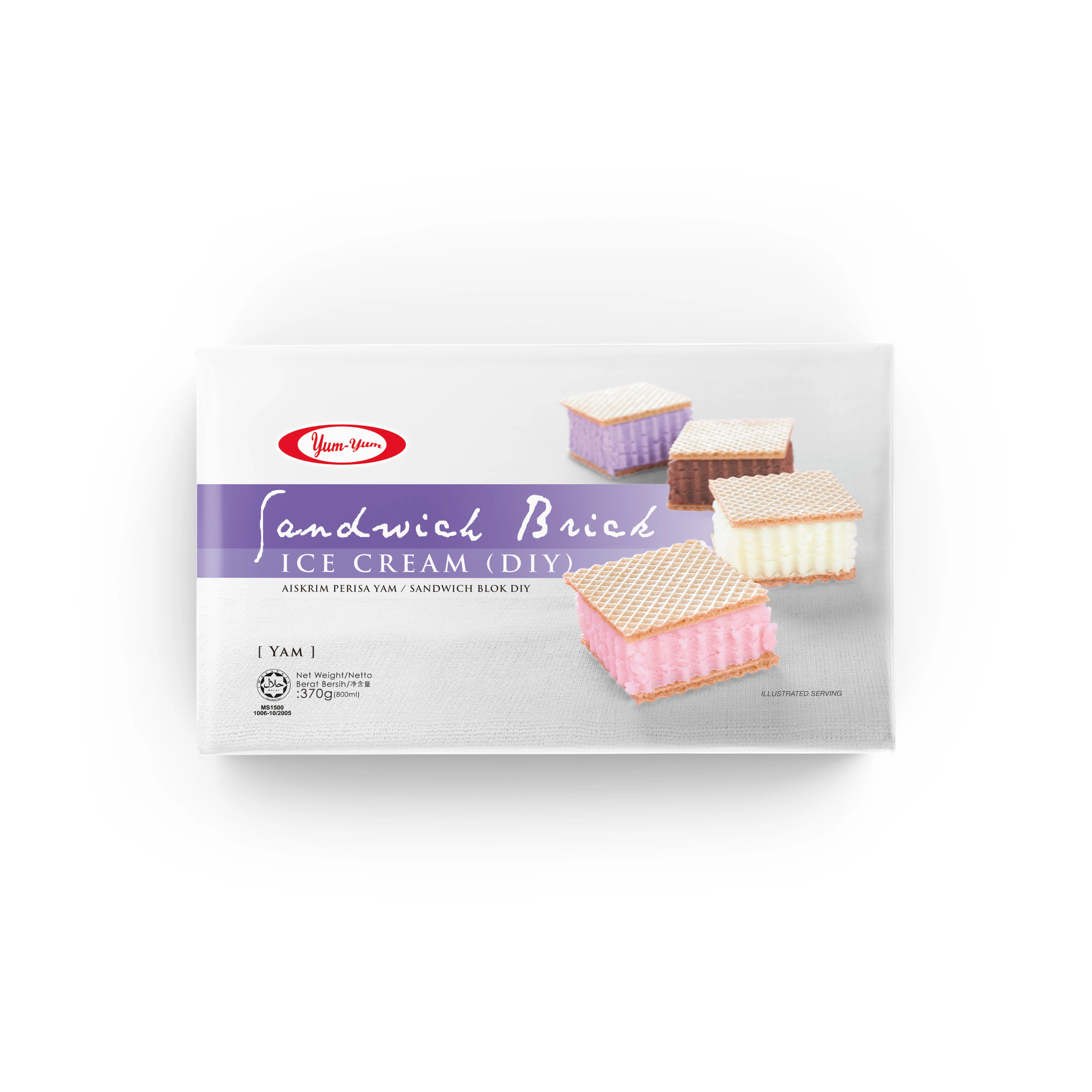 
Halal Certification Custom Strawberry Ice Cream Sandwich Brick DIY 800ml 