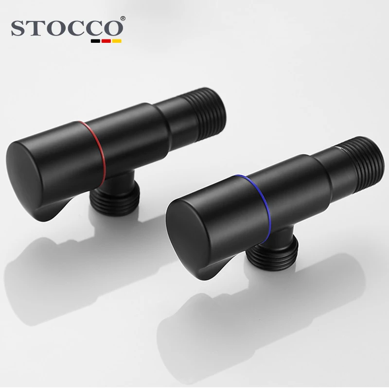 Bathroom Filling Angle Valve Corner Bidet Black 304 Stainless Steel Kitchen Cold Hot Tap Accessories Standard Male G1/2 Threaded